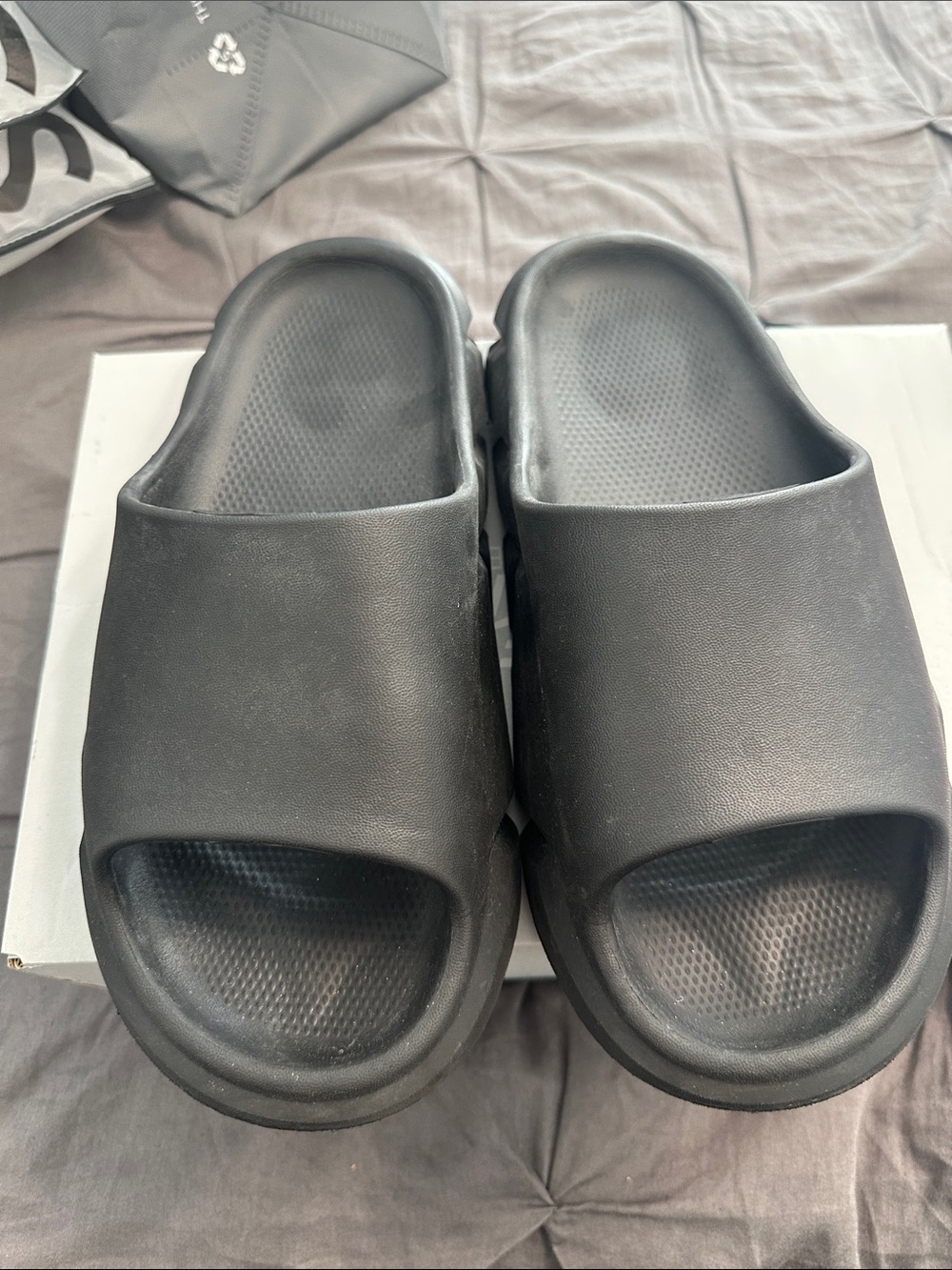 Men's Black Slide Sandals - Comfortable Slip-On Footwear